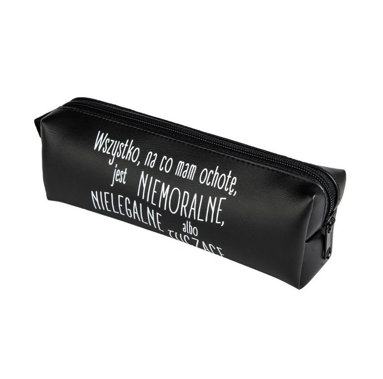 Pajacyk, piórnik saszetka, czarny z napisem