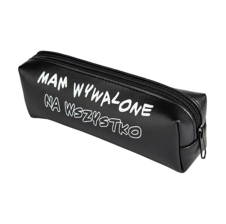 Pajacyk, piórnik saszetka, czarny z napisem