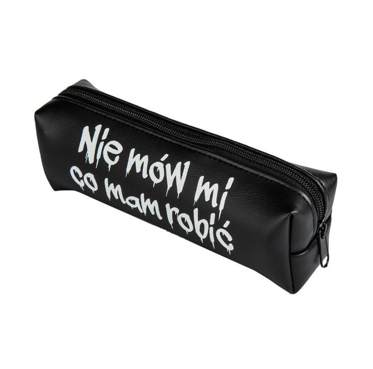 Pajacyk, piórnik saszetka, czarny z napisem