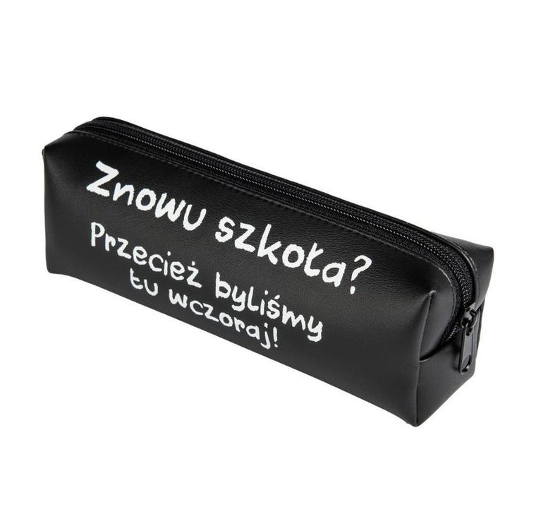 Pajacyk, piórnik saszetka, czarny z napisem