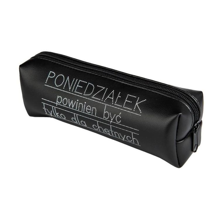 Pajacyk, piórnik saszetka, czarny z napisem