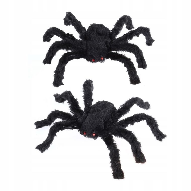 Pająk włochaty, dekoracja, czarna, 9 cm