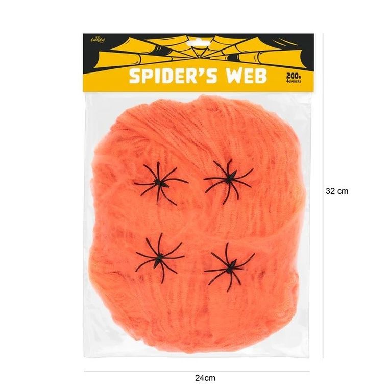 Pajęczyna Halloween, pomarańczowa, XXL, 200 g
