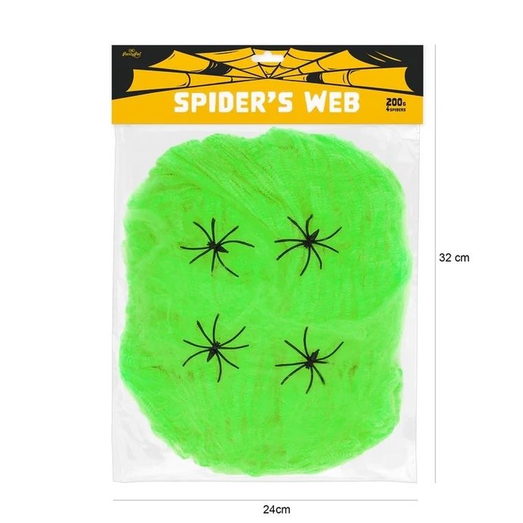 Pajęczyna Halloween, zielona, XXL, 200 g