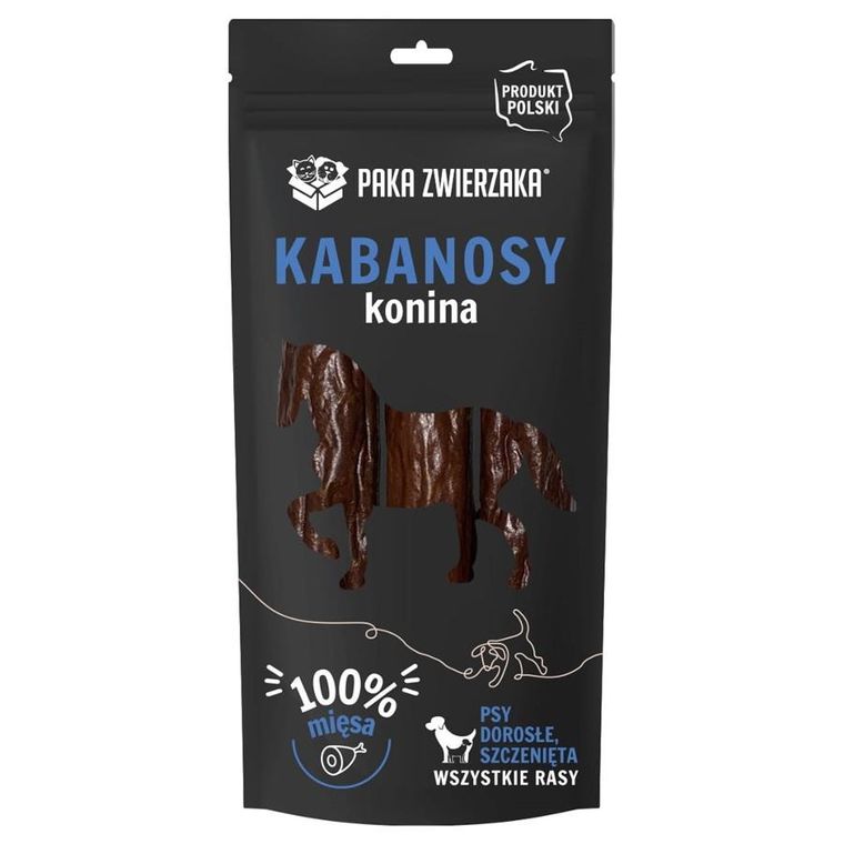 Paka Zwierzaka, koń, kabanosy, przysmak dla psa, 80g, 3 szt.
