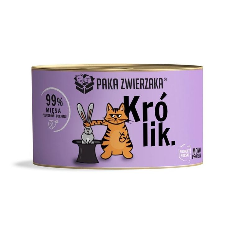 Paka Zwierzaka, królik, karma mokra dla kota, 200g