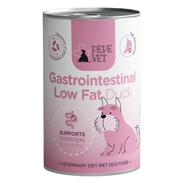 Paka Zwierzaka, Pepe Vet, Gastrointestinal Low Fat Duck, karma mokra dla psów, 400g