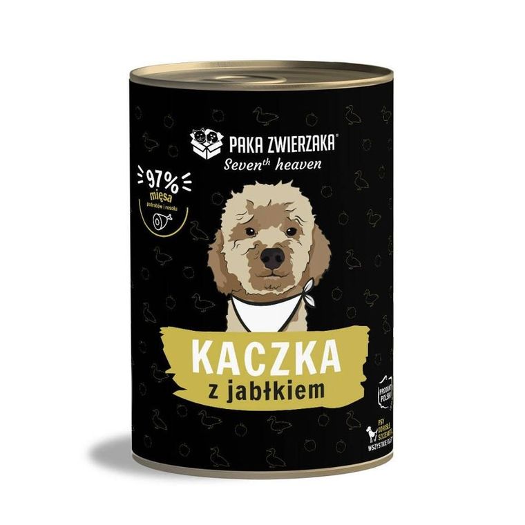 Paka Zwierzaka, Seventh Heaven, kaczka z jabłkiem, mokra karma dla psa, 400g