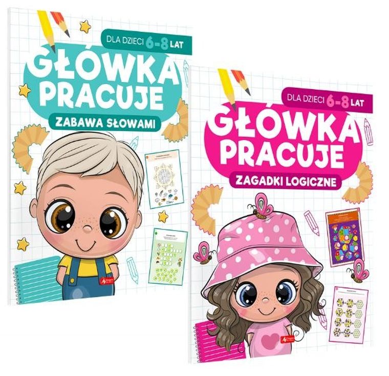 Pakiet: Główka pracuje. Zabawa słowami + Zagadki logiczne