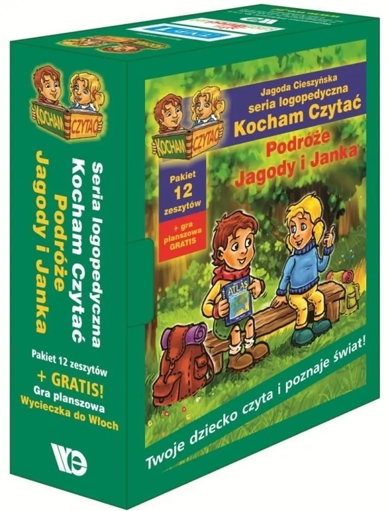 Pakiet: Kocham czytać. Podróże Jagody i Janka. 12 zeszytów (19-30) + gra planszowa