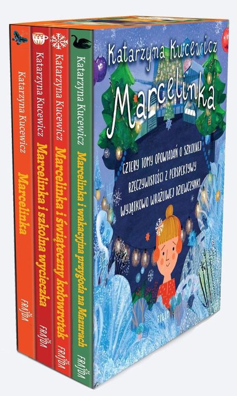 Pakiet: Marcelinka + Marcelinka i świąteczny kołowrotek + Marcelinka i wakacyjna przygoda na Mazurach + Marcelinka i wycieczka szkolna