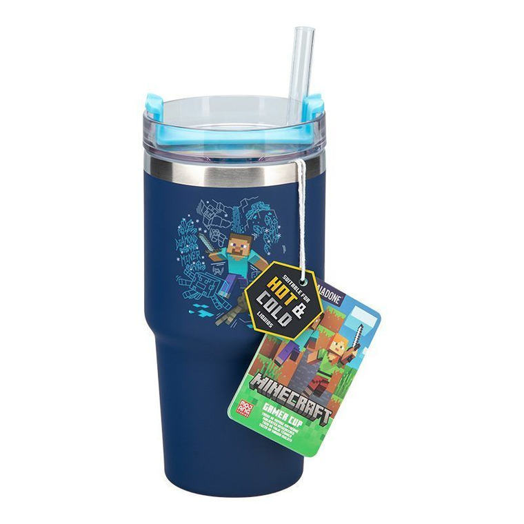 Paladone, Minecraft, kubek termiczny ze słomką,600 ml