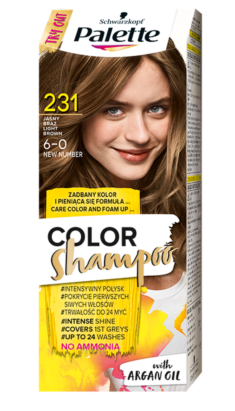 Palette, Color Shampoo, szampon koloryzujący, jasny brąz nr 231