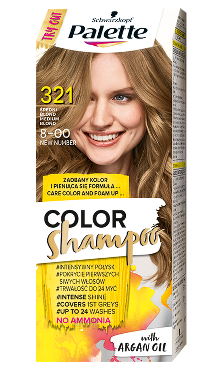 Palette, Color Shampoo, szampon koloryzujący, średni blond nr 321