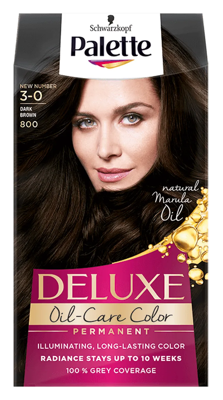Palette, Deluxe, farba permanentna do włosów, ciemny brąz nr 800