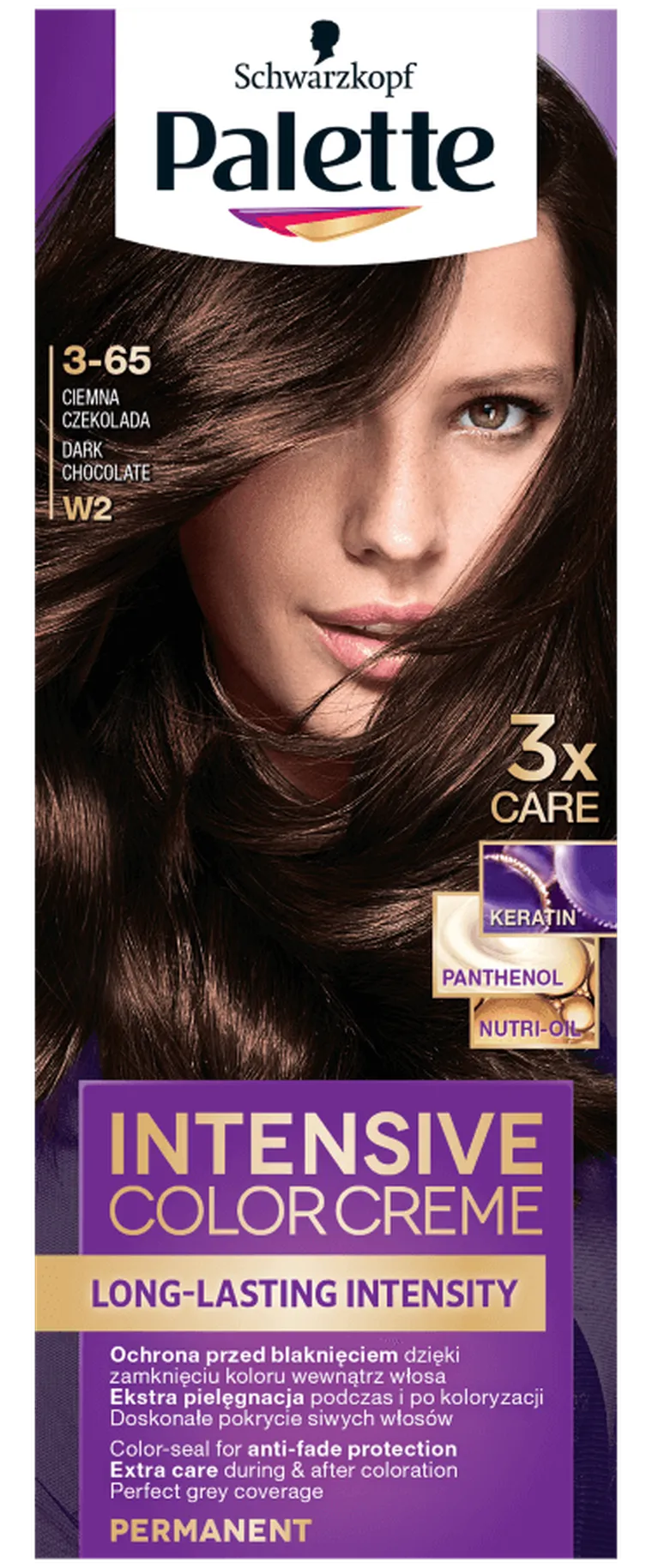Palette, Intensive Color Creme, krem koloryzujący, ciemna czekolada nr W2