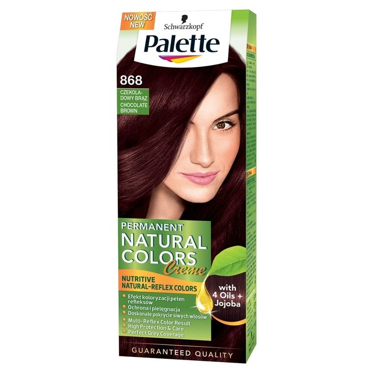 Palette, Permanent Natural Colors, krem koloryzujący, czekoladowy brąz nr 868