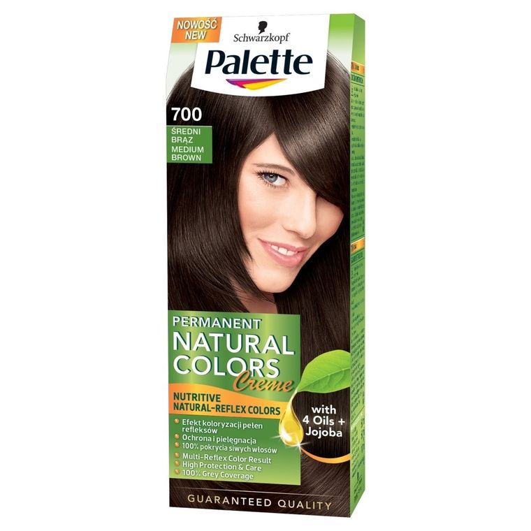 Palette, Permanent Natural Colors, krem koloryzujący, średni brąz nr 700