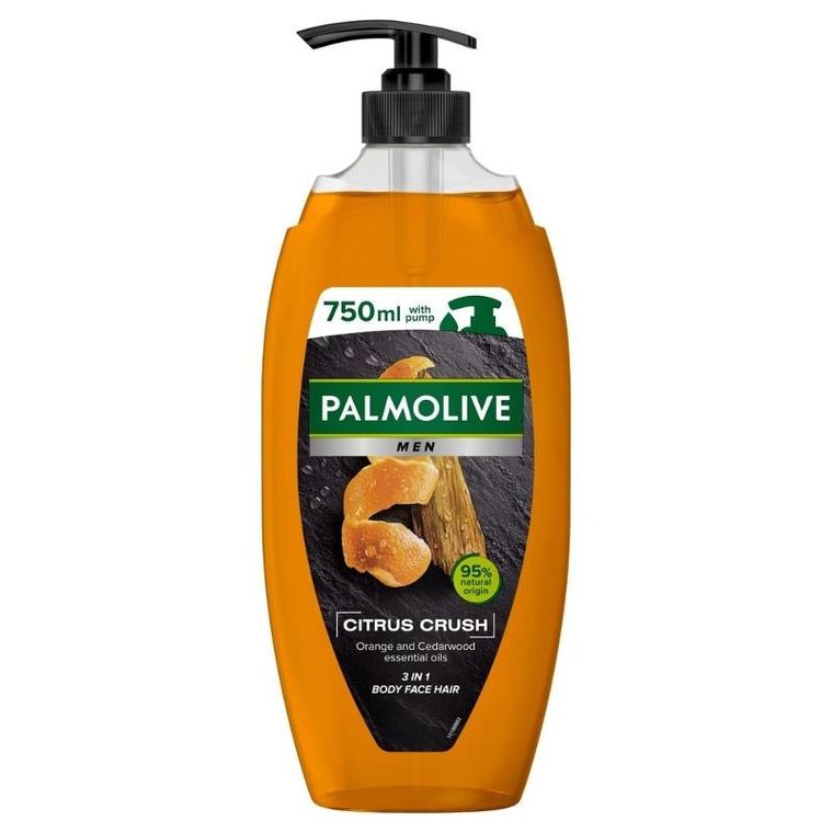 Palmolive, Men, Citrus crush, żel pod prysznic 3w1, olejek pomarańczowy i drzewo cedrowe, 750 ml