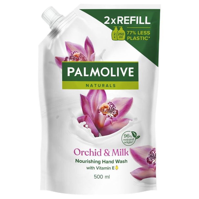 Palmolive, Naturals, mydło do rąk odżywcze, orchid & milk, zapas, 500 ml