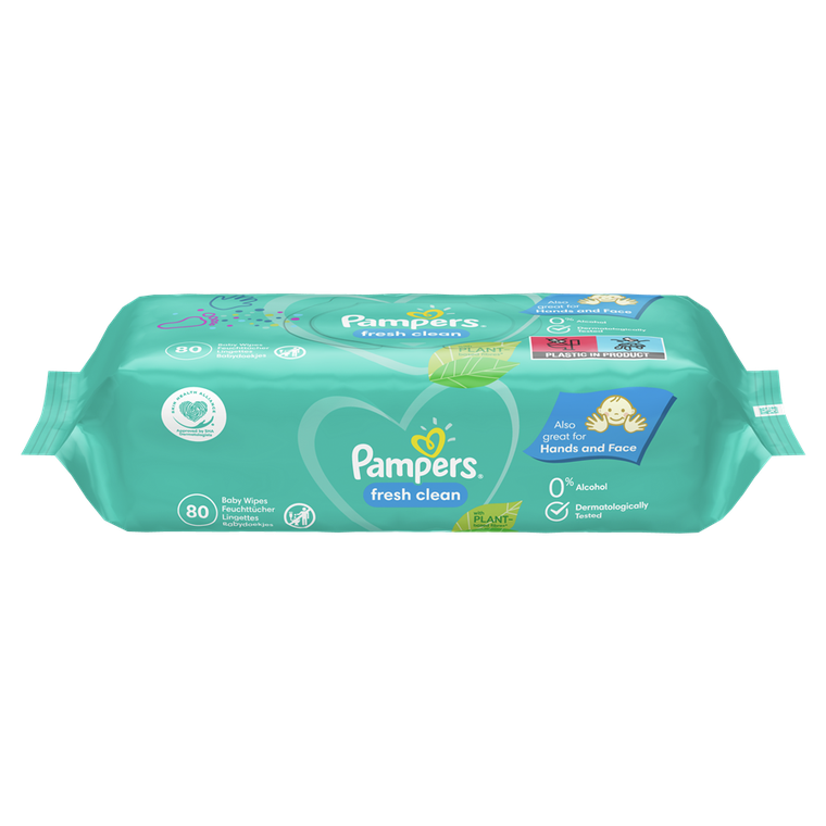 Pampers, Fresh Clean, chusteczki nawilżane, 1-80 szt.