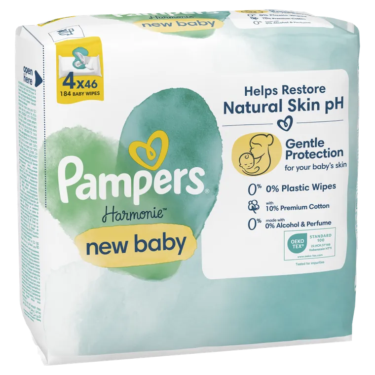 Pampers, Harmonie, 4-pack chusteczki nawilżane, 4-46 szt.