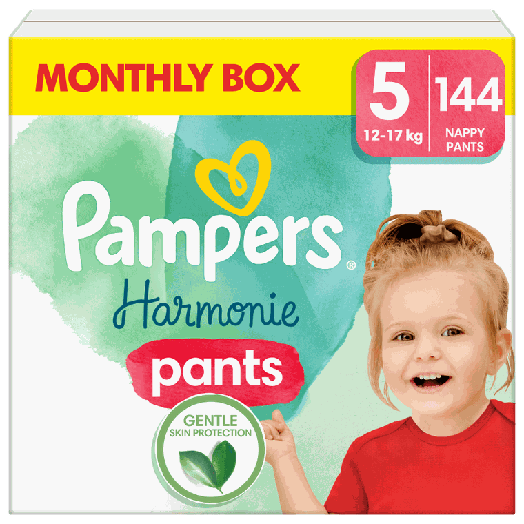 Pampers, Harmonie Baby, pieluchomajtki, rozmiar 5, 12-17 kg, 144 szt