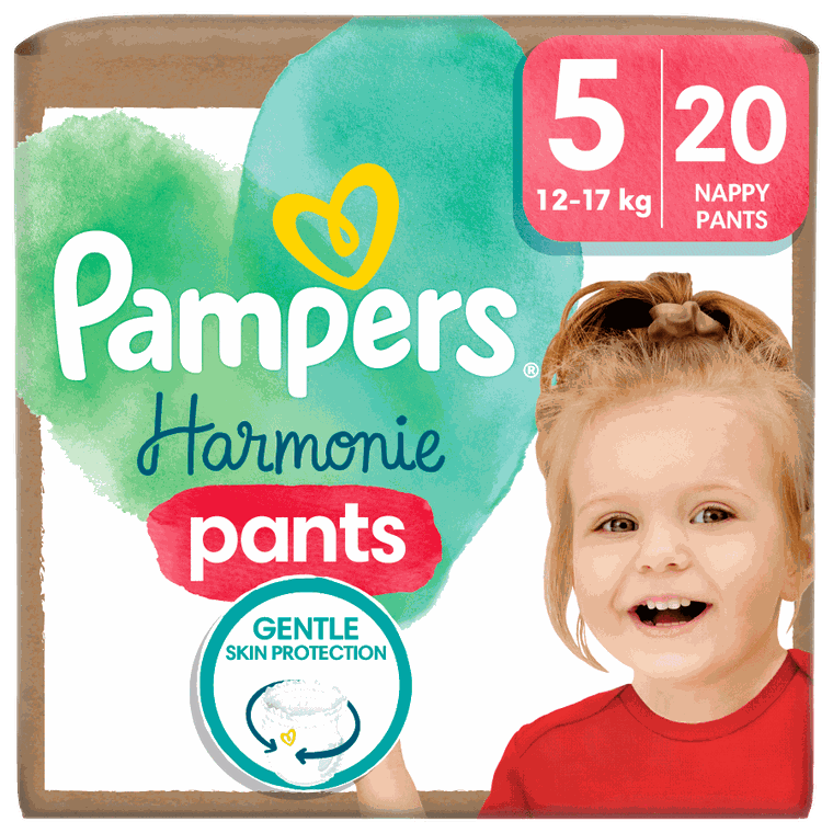 Pampers, Harmonie Baby, pieluchomajtki, rozmiar 5, 12-17 kg, 20 szt.