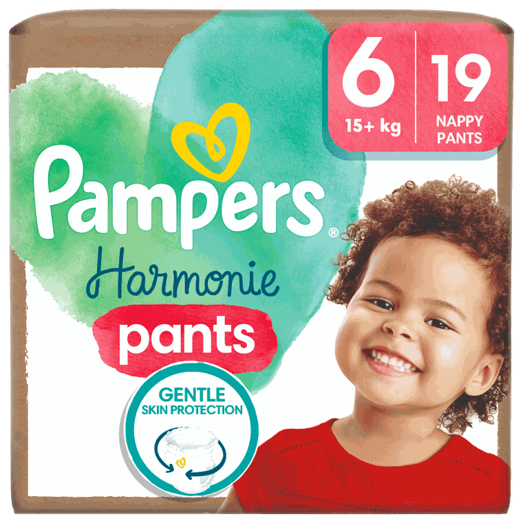 Pampers, Harmonie Baby, pieluchomajtki, rozmiar 6, 15 kg+, 19 szt.
