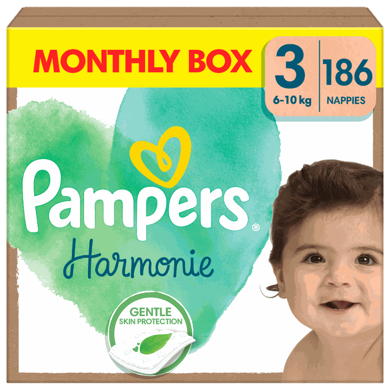 Pampers, Harmonie Baby, pieluchy jednorazowe, rozmiar 3, 6-10 kg, 186 szt.