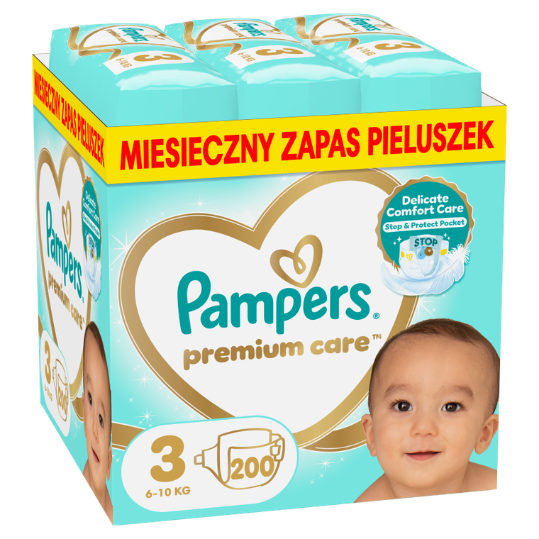 Pampers, Monthly Box, pieluchy premium, rozmiar 3, 6-10 kg, 200 szt.