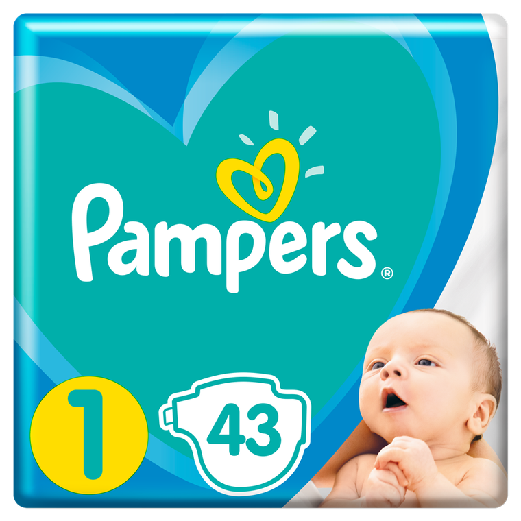 Pampers, New Baby, pieluchy jednorazowe, rozmiar 1, Newborn, 43 szt.