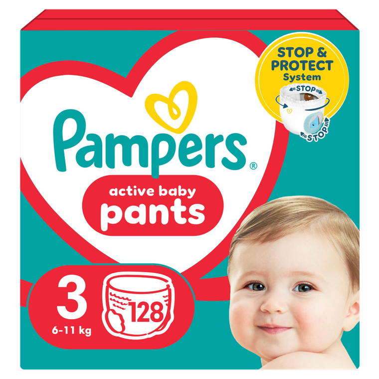 Pampers, Pants, pieluchomajtki, rozmiar 3, 6-11 kg, 128 szt.
