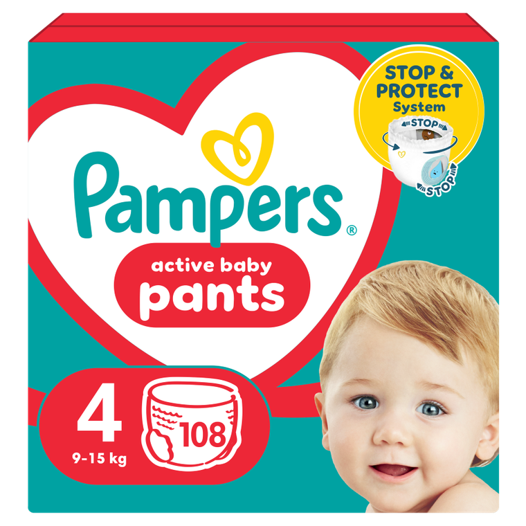 Pampers, Pants, pieluchomajtki, rozmiar 4, 9-15 kg, 108 szt.