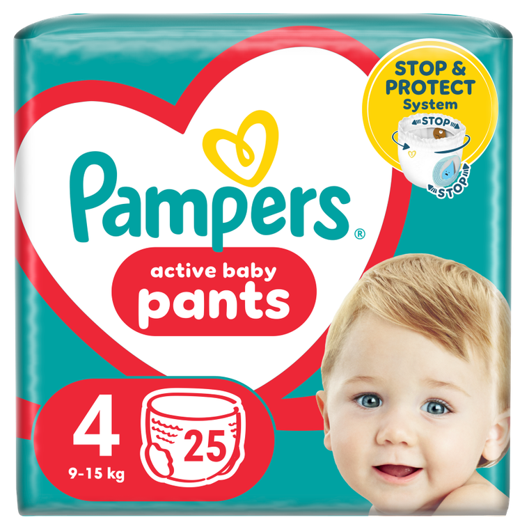 Pampers, Pants, pieluchomajtki, rozmiar 4, 9-15 kg, 25 szt.