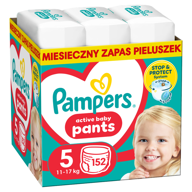 Pampers, Pants, pieluchomajtki, rozmiar 5, 11-17 kg, 152 szt.