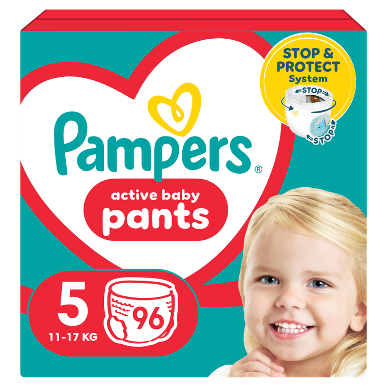 Pampers, Pants, pieluchomajtki, rozmiar 5, 11-17 kg, 96 szt.