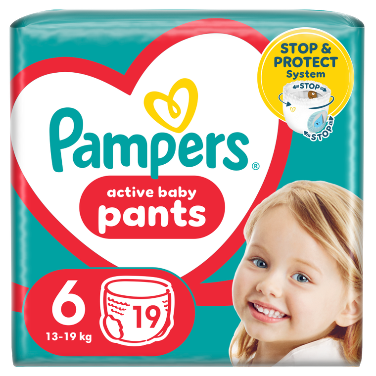 Pampers, Pants, pieluchomajtki, rozmiar 6, 13-19 kg, 19 szt.