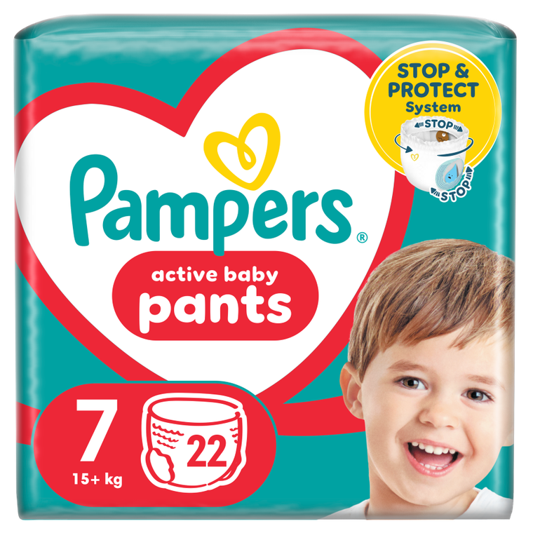 Pampers, Pants, pieluchomajtki, rozmiar 7, 15 kg+, 22 szt.