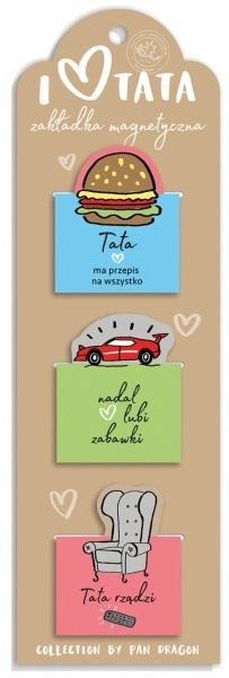 Pan Dragon, zakładka do książki, zestaw, Tata
