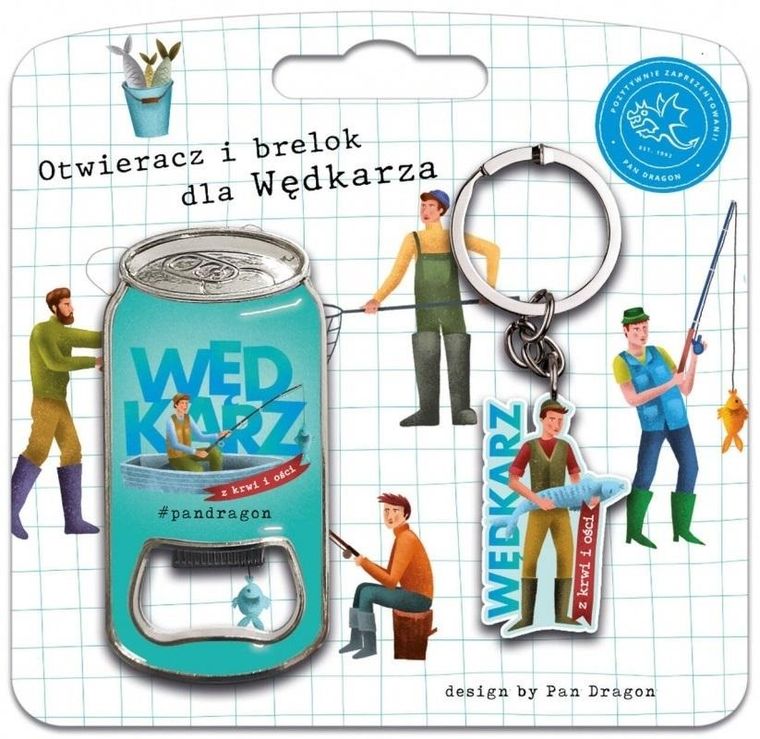 Pan Dragon, zestaw brelok + otwieracz dla wędkarza