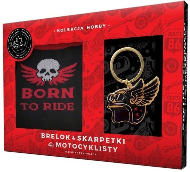 Pan Dragon, zestaw brelok + skarpetki, dla motocyklisty