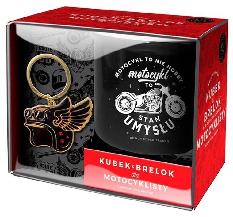 Pan Dragon, zestaw kubek + brelok, Motocykl