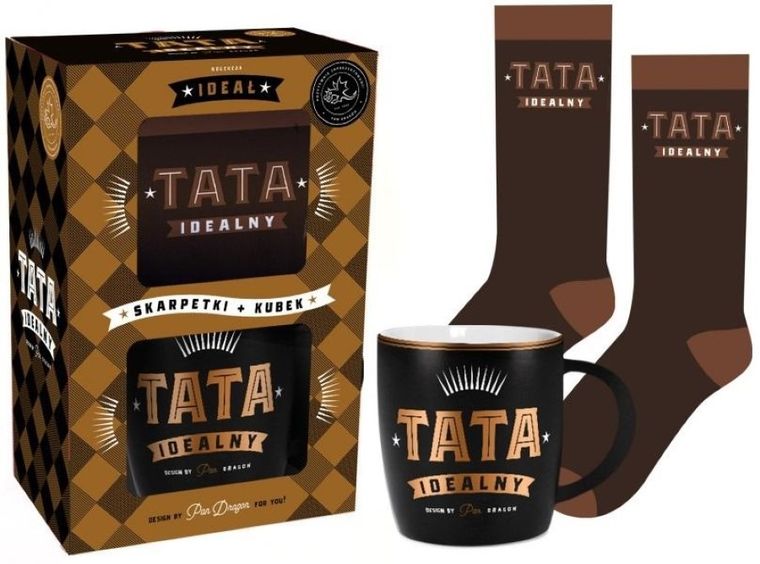 Pan Dragon, zestaw kubek, skarpetki, ideał, tata