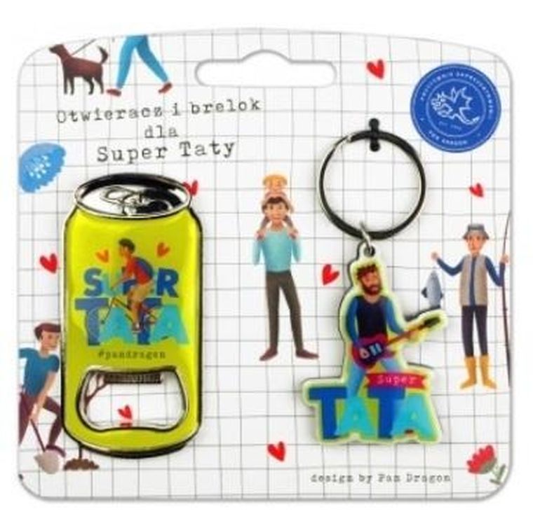 Pan Dragon, zestaw otwieracz + brelok, super tata