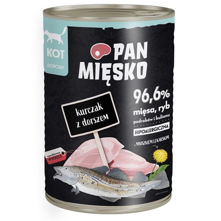 Pan Mięsko, Kurczak z dorszem, karma dla psa, 400g
