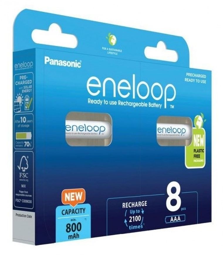 Panasonic, Eneloop, baterie, AAA 800 mAh, 8 szt.