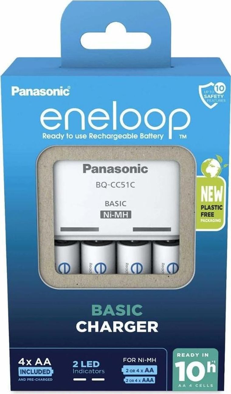 Panasonic, Eneloop, ładowarka, Basic + 4xAA, 2000mAh