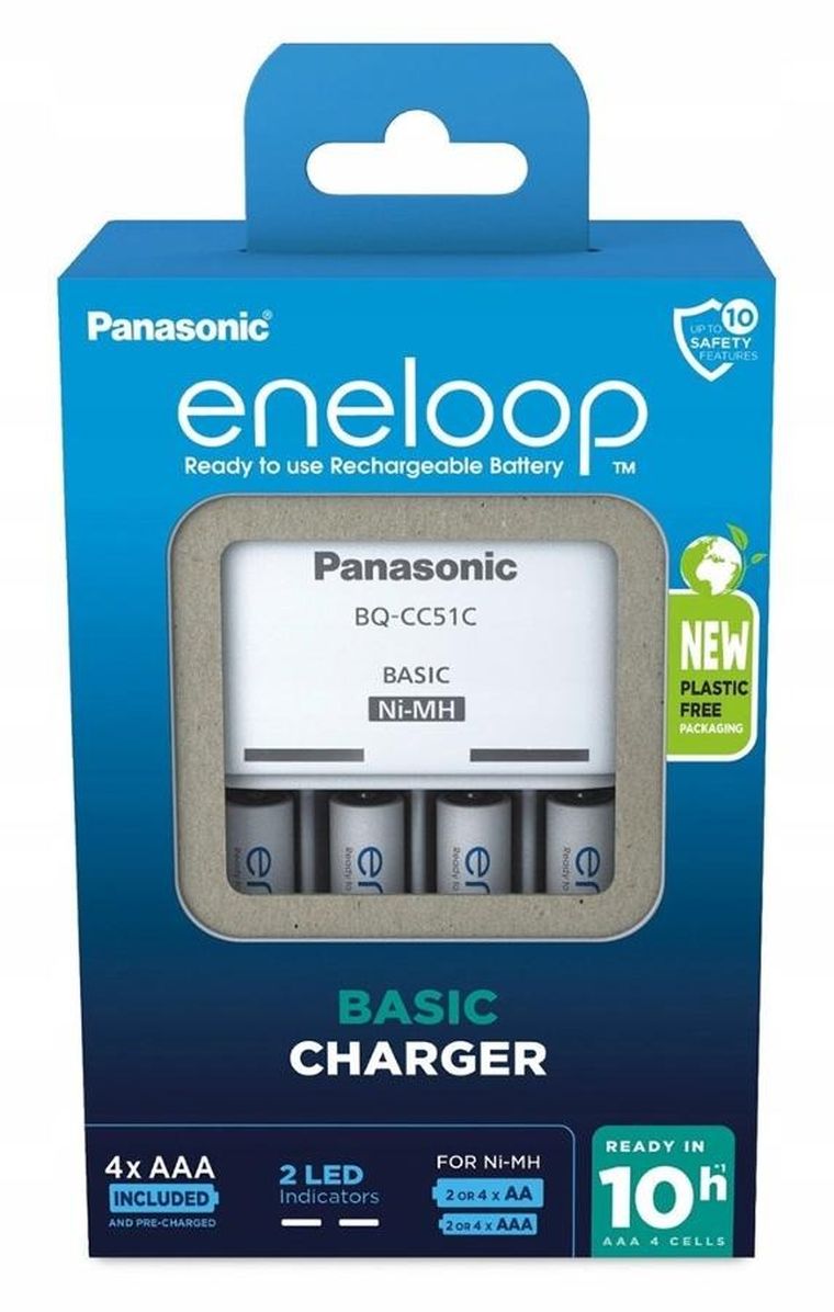 Panasonic, Eneloop, ładowarka, Basic + 4xAAA, 800mAh