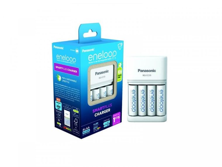 Panasonic, Eneloop, SmartPlus, ładowarka + akumulatory, 4xAA 2000mAh